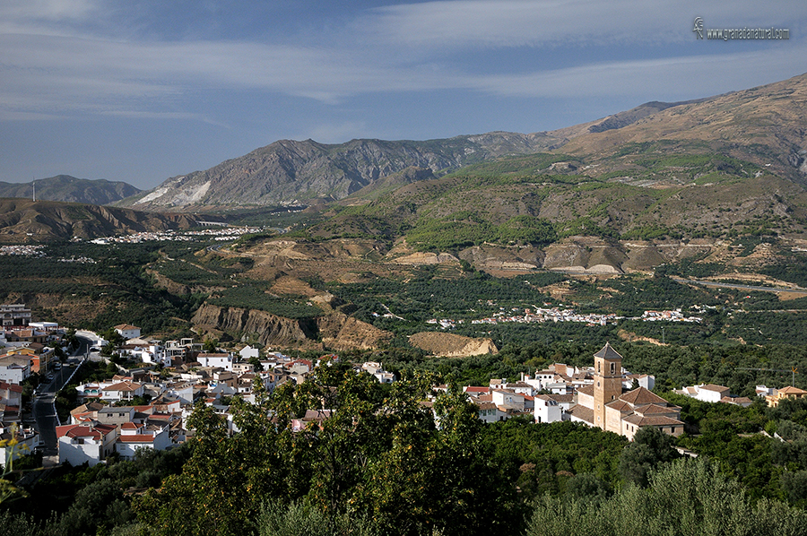 Valle de Lecrín desde Pinos del Valle. Pueblos de Granada.